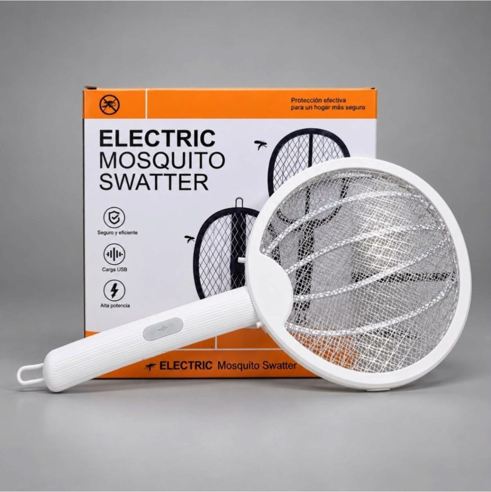 Raqueta mata insectos plegable 2 en 1 recargable usb